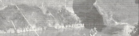 Torrente Teverone infissione pali al ponte Ruscitolo-Torre Montefalco- anno 1950